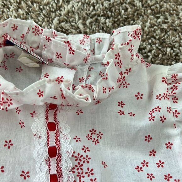 Vintage New York Kids 24M red Floral Ruffle Holiday Dress - Picture 10 of 15